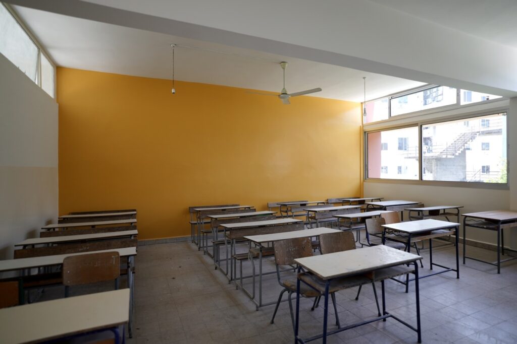 Renovated classroom in a public school